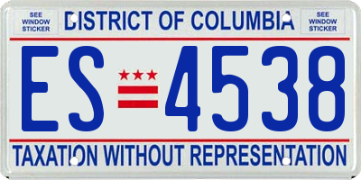 DC license plate ES4538