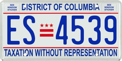 DC license plate ES4539