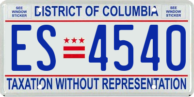 DC license plate ES4540