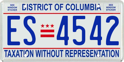 DC license plate ES4542