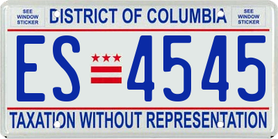 DC license plate ES4545