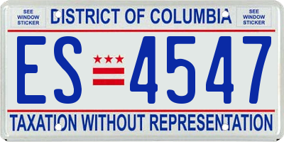 DC license plate ES4547