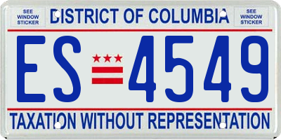 DC license plate ES4549