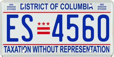 DC license plate ES4560
