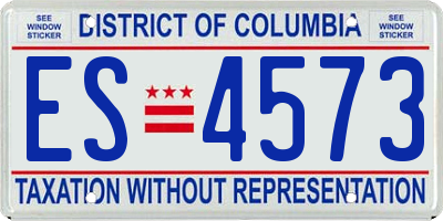 DC license plate ES4573