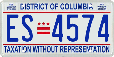 DC license plate ES4574