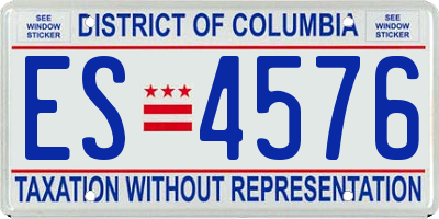 DC license plate ES4576