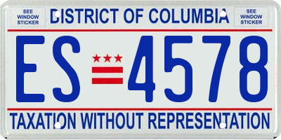 DC license plate ES4578