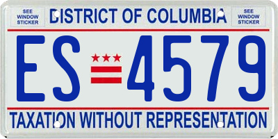 DC license plate ES4579