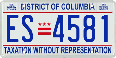 DC license plate ES4581