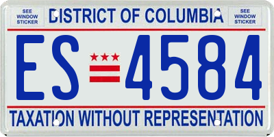 DC license plate ES4584