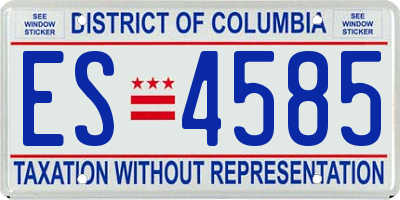 DC license plate ES4585