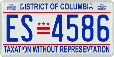 DC license plate ES4586