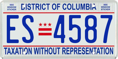 DC license plate ES4587