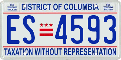 DC license plate ES4593