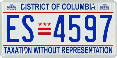 DC license plate ES4597