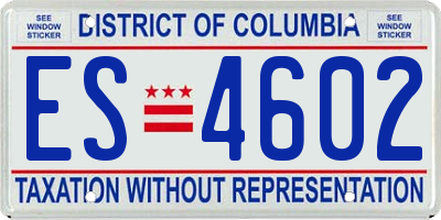 DC license plate ES4602