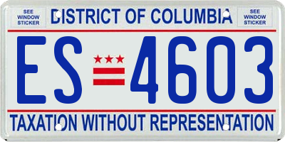 DC license plate ES4603