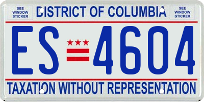 DC license plate ES4604