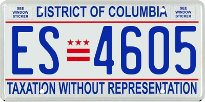 DC license plate ES4605