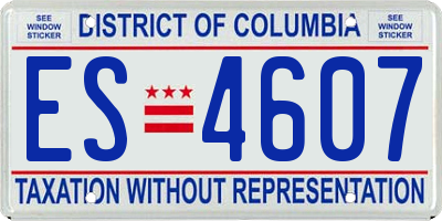 DC license plate ES4607