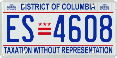 DC license plate ES4608