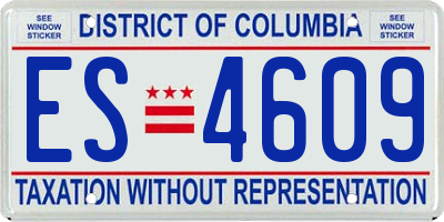 DC license plate ES4609