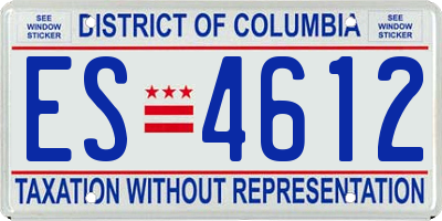 DC license plate ES4612