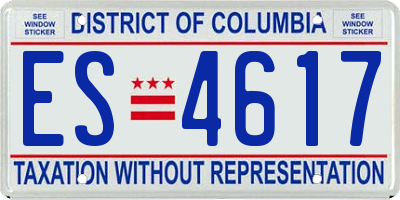 DC license plate ES4617