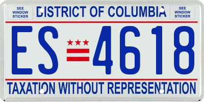 DC license plate ES4618