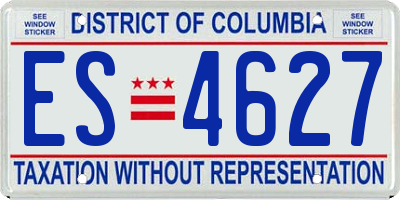 DC license plate ES4627
