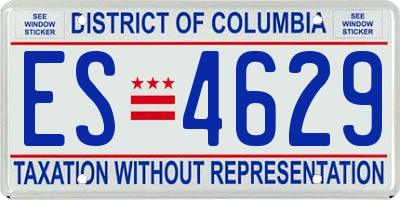 DC license plate ES4629