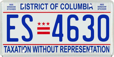 DC license plate ES4630