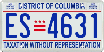 DC license plate ES4631