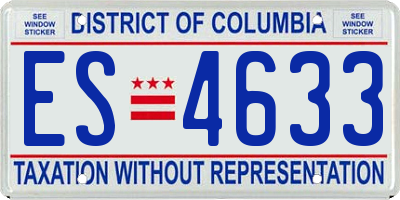 DC license plate ES4633