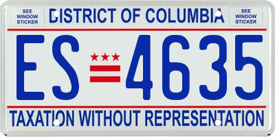 DC license plate ES4635