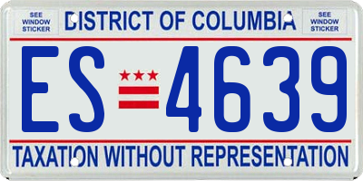 DC license plate ES4639