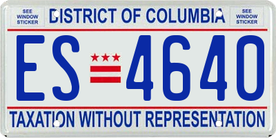 DC license plate ES4640