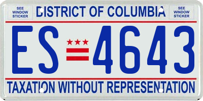 DC license plate ES4643