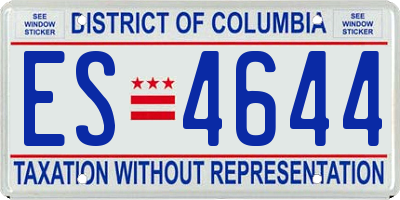 DC license plate ES4644