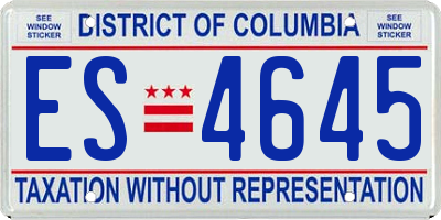 DC license plate ES4645