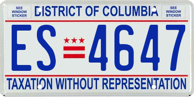 DC license plate ES4647