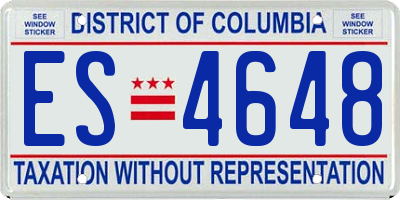 DC license plate ES4648
