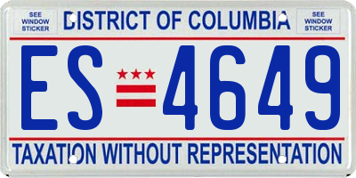 DC license plate ES4649