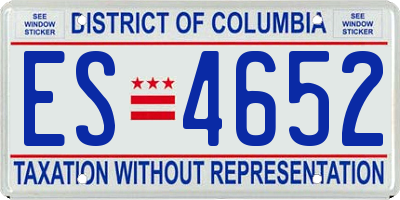 DC license plate ES4652