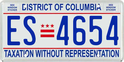 DC license plate ES4654