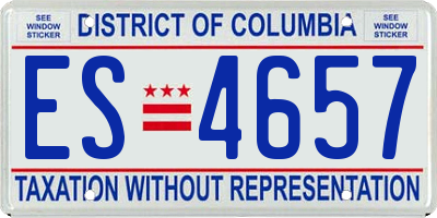 DC license plate ES4657
