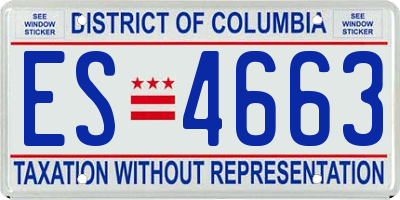 DC license plate ES4663