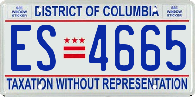 DC license plate ES4665