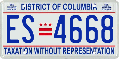 DC license plate ES4668